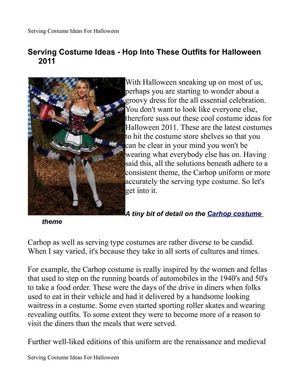 Serving Costume Ideas For Halloween
