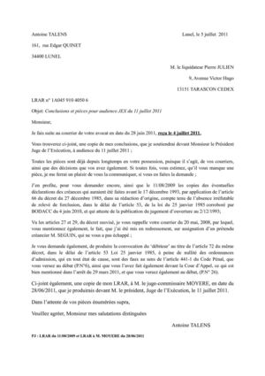 JULIEN_05-07-2011_Conclusions_JEX_audience du 11.07.2011_Montpellier