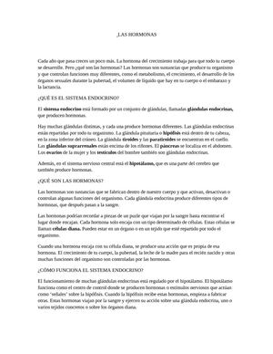 LAS HORMONAS