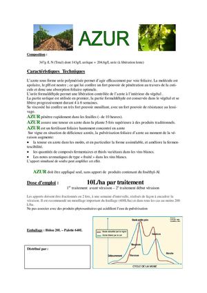 AZUR sur Vigne - Teneur en azote des mo-ts