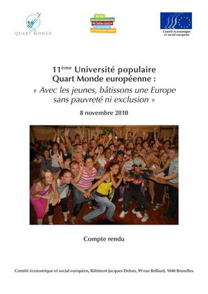 Compte rendu Université Populaire européenne 8 novembre 2010