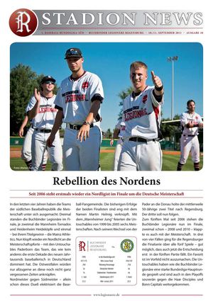 Stadionnews Nr. 10/2011 - Buchbinder Legionäre vs. Paderborn Untouchables