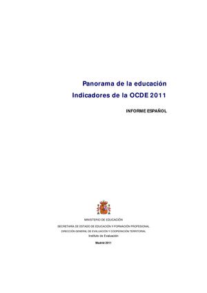 Panorama de la educación. Indicadores de la OCDE 2011