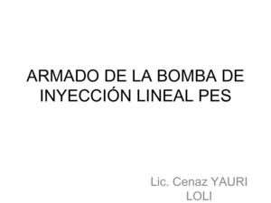 ARMADO BOMBA INYECCION