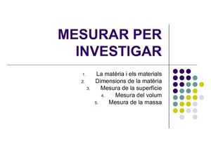 Mesurar per investigar
