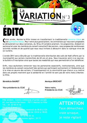 La variation, le journal dédié aux seniors de Mantes-la-Ville n°3