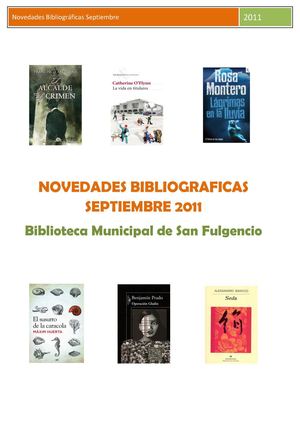 Novedades Bibliográficas Septiembre'11