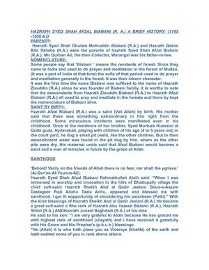 Hazrath Syed Shah Afzal Biabani