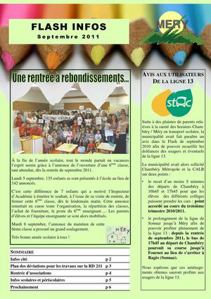 FLASH INFOS SEPTEMBRE 2011 - MERY