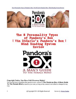 The 8 Personality Types of Pandora’s Box Vin DiCarlo's Pandora's Box Review