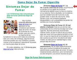 Sintomas Dejar De Fumar