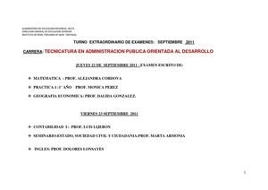 Mesas Septiembre 2011: Administración Pública