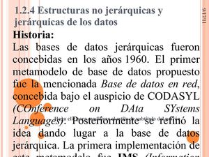 Bases de datos jerarquícas.