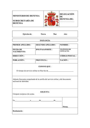 Modelo Instancia Servicio Militar Computacion