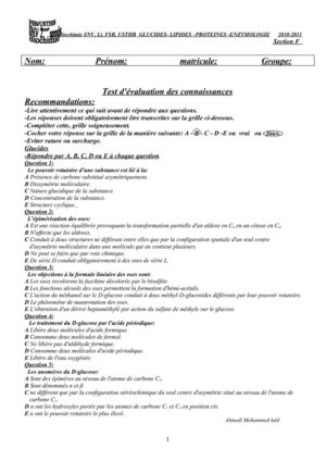 Test de connaissance pour évaluation et révision 