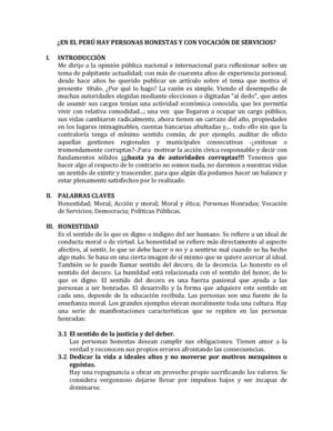 ¿EN EL PERÚ HAY PERSONAS HONESTAS Y CON VOCACIÓN DE SERVICIOS