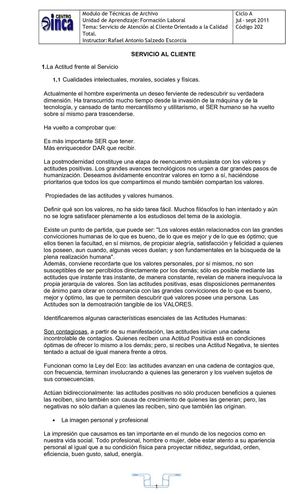 Servicio de Atención al Cliente 