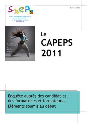 Capeps externe 2011 - Enquête auprès des candidat-es, des formatrices et formateurs… Eléments soumis au débat