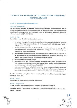 statuts de l'unagecif