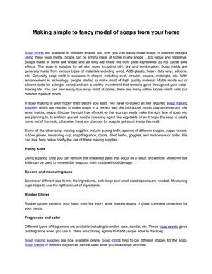 Making simple to fancy model of soaps from your home