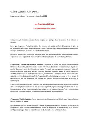 Programme du 4ème trimestre 2011 Médiathèque Nevers