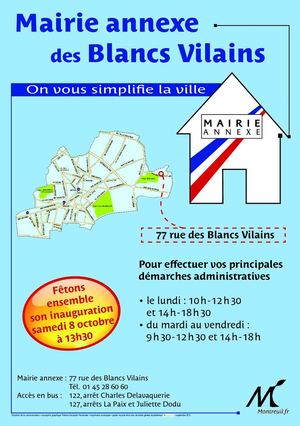 Mairie annexe des Blancs Vilains - Montreuil