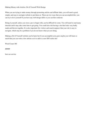 Making Money with Articles-Do It Yourself Web Design-180