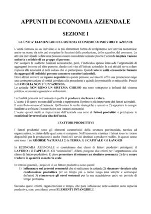 Economia aziendale - Appunti Internet