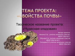 Свойства почвы.