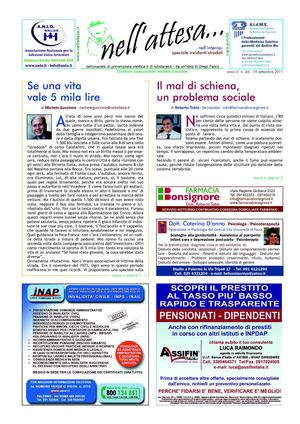 Newletter N°34 del 19 Settembre del Settimanale NELLATTESA.it - ANIO Onlus