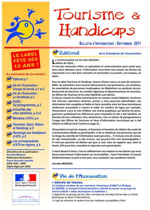 Bulletin Septembre 2011 - Association Tourisme et handicaps