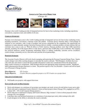 Freeman-Associate Creative Director Position Overview
