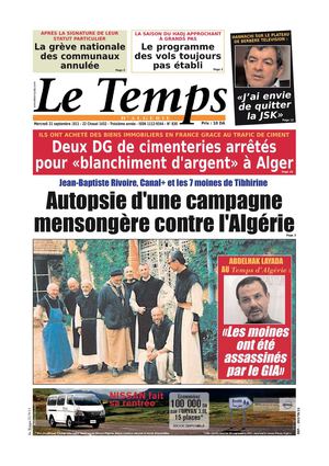 Le Temps d'Algérie Edition du Mercredi 21 Septembre 2011