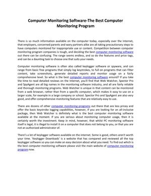 Computer Monitoring Software