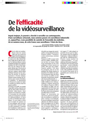 De l'efficacité de la vidéosurveillance