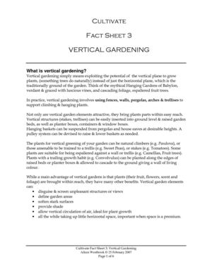 Vertical Gardening Fact Sheet