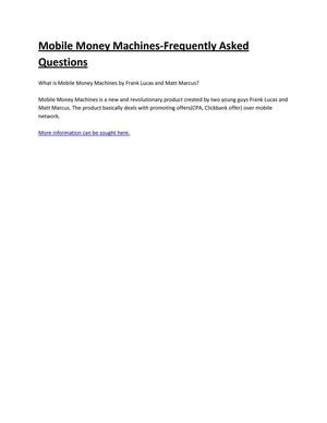 Mobile Money Machine Calaméo - Mobile Money Machines Frequently Asked Questions