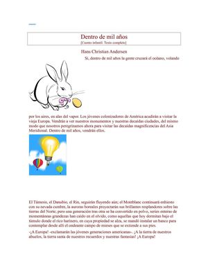 CUENTO DENTRO DE MIL AÑOS