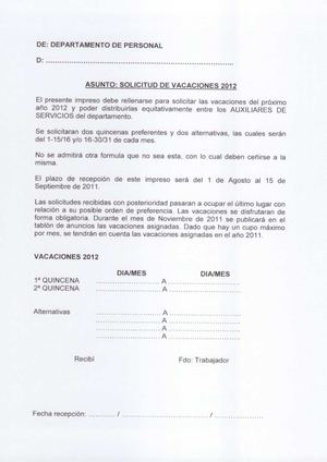 Solicitud de vacaciones