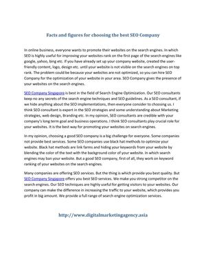 Facts and figures for choosing the best SEO Company