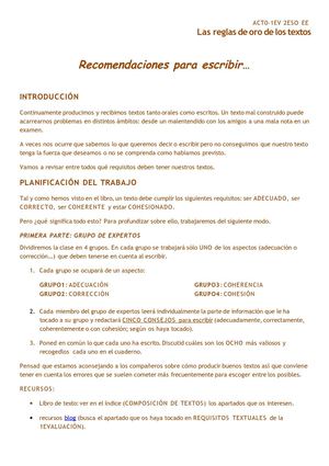 ACT0. CARACTERÍSTICAS TEXTUALES