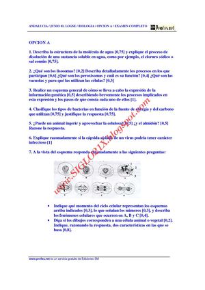 SELECTIVIDAD ANDALUCIA 2 BIOLOGIA