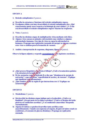 SELECTIVIDAD ANDALUCIA 4 BIOLOGIA