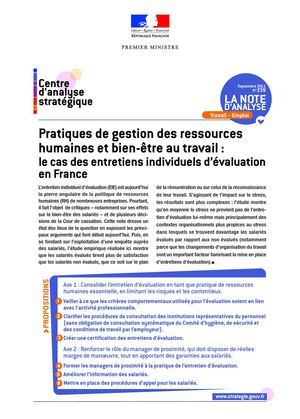 Pratiques de gestion des ressources humaines et bien-être au travail : le cas des entretiens individuels d’évaluation en France