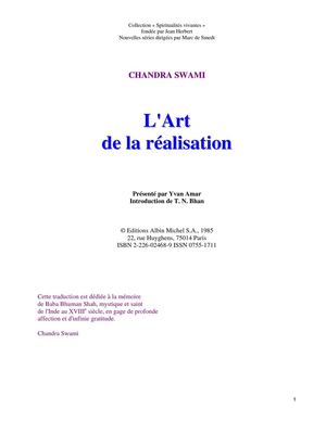 Chandra Swami - L art de la realisation
