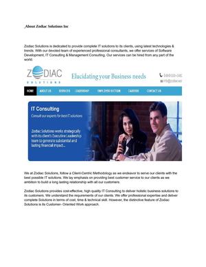 Zodiac Solutions Inc