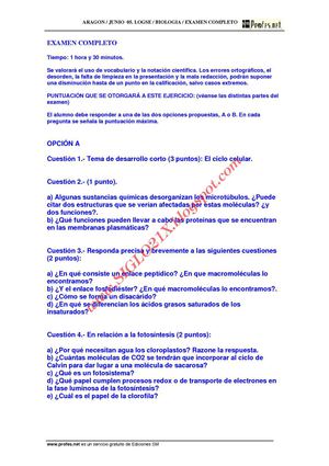 BIOLOGIA-SELECTIVIDAD-EXAMEN 2 RESUELTO-ARAGON-www.SIGLO21X.blogspot.com