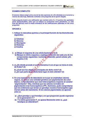 BIOLOGIA-SELECTIVIDAD-EXAMEN 4 RESUELTO-CASTILLA Y LEON-www.SIGLO21X.blogspot.com
