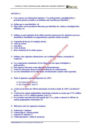 BIOLOGIA-SELECTIVIDAD-EXAMEN 5 RESUELTO-CASTILLA Y LEON-www.SIGLO21X.blogspot.com