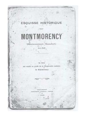 Esquisse historique Montmorency Beaufort